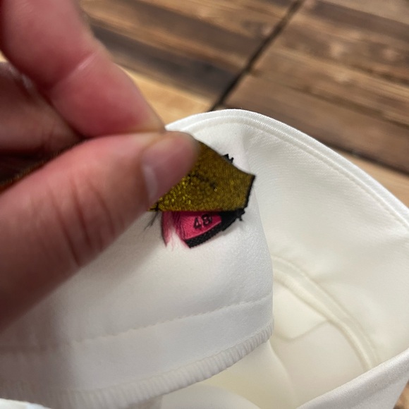 Adrienne & Sandrine White Floral Trouser Pants Size 48 - Picture 6 of 6